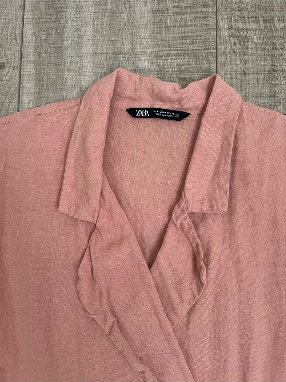 Zara Linen Blend Pink Jumpsuit Size Medium